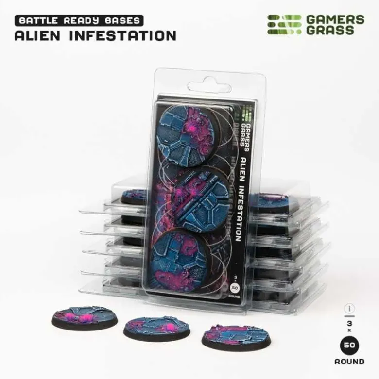 Alien Infestation Bases Round 50mm (x3)