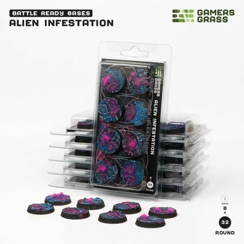 Alien Infestation Bases Round 32mm (x8)