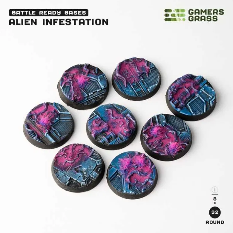 Alien Infestation Bases Round 32mm (x8)