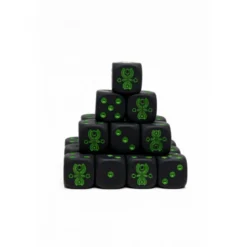 Caja de 24 Dados Personalizados de 16mm Para Ejércitos Necrones
