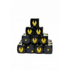Caja de 24 Dados Personalizados de 16mm Para Ejércitos Custodes