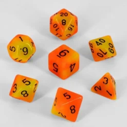 Dados Acrílicos D&D Fosforescentes Naranja Y Amarillo