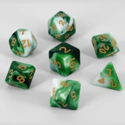 Dados Acrílicos D&D Mármol Verde Y Negro