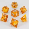 Dados Acrílicos D&D Naranja Transparente Núcleo Ojo Móvil