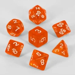 Dados Acrílicos D&D Transparentes Naranja
