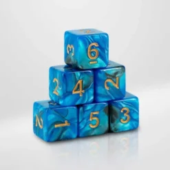 Dados Acrílicos Marmol Azul Y Negro