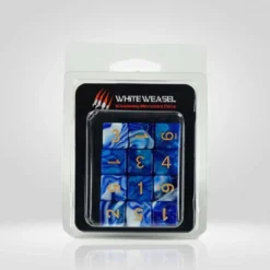 Dados Acrílicos Marmol Blanco Y Azul