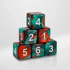 Dados Acrílicos Marmol Rojo Y Verde