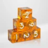 Dados Acrílicos Naranja Transparente Núcleo Ojo Móvil