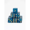 15 Dados de 16mm Azul Claro Dorado