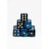 15 Dados de 16mm Azul Negro Dorado
