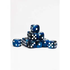 15 Dados de 16mm Azul Oscuro Negro