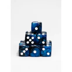 15 Dados de 16mm Azul Oscuro Negro