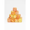 24 Dados de 12mm Marmoleados Naranja Amarillo