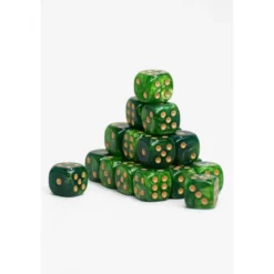24 Dados de 12mm Marmoleados Verde