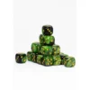 24 Dados de 12mm Marmoleados Verde Negro