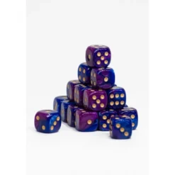 15 Dados de 16mm Morado y Azul