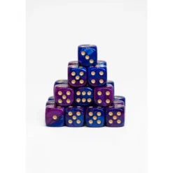 15 Dados de 16mm Morado y Azul