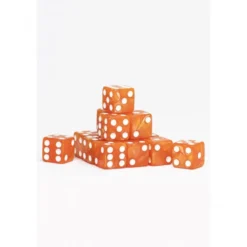 15 Dados de 16mm Naranja Blanco