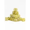 24 Dados de 12mm Perlados Amarillo Blanco