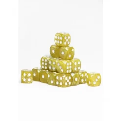 24 Dados de 12mm Perlados Amarillo Blanco