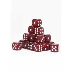 24 Dados de 12mm Perlados Granate Blanco