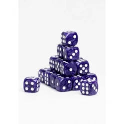 24 Dados de 12mm Perlados Morados Blanco