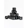 24 Dados de 12mm Perlados Negro Blanco