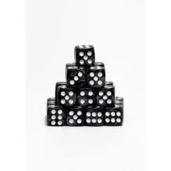 24 Dados de 12mm Perlados Negro Blanco