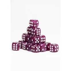 24 Dados de 12mm Perlados Violeta Blanco