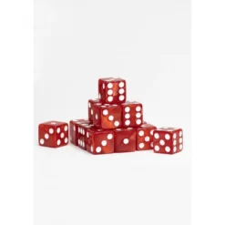 15 Dados de 16mm Rojo Gris