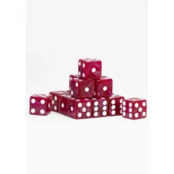 15 Dados de 16mm Rosa y Blanco