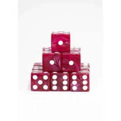 15 Dados de 16mm Rosa y Blanco