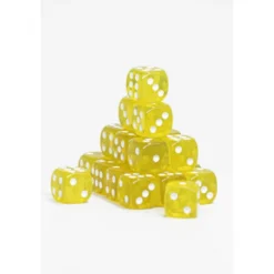 24 Dados de 12mm transparentes Amarillo