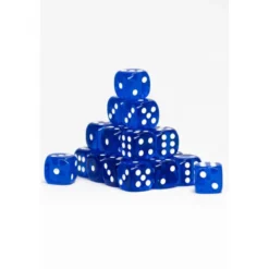 24 Dados de 12mm transparentes Azul Oscuro