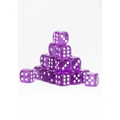 24 Dados de 12mm transparentes Morado Oscuro