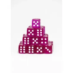 24 Dados de 12mm transparentes Morado Claro
