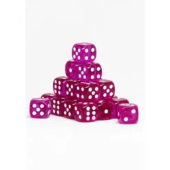 24 Dados de 12mm transparentes Morado Claro