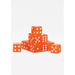 15 Dados de 16mm Transparentes Naranja