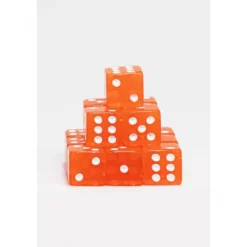 15 Dados de 16mm Transparentes Naranja