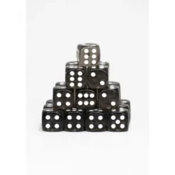 24 Dados de 12mm transparentes Negro