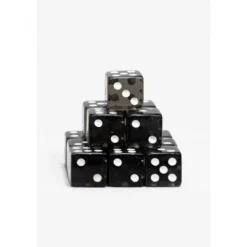 15 Dados de 16mm Transparentes Negro
