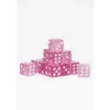 15 Dados de 16mm Transparentes Rosa