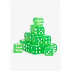 24 Dados de 12mm transparentes Verde Claro