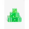 15 Dados de 16mm Transparentes Verde Claro
