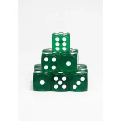 15 Dados de 16mm Transparentes Verde OScuro