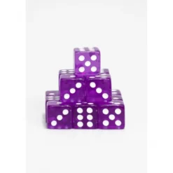 15 Dados de 16mm Transparentes Violeta