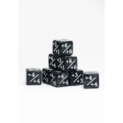9 Dados +/- 16mm Negro Perla