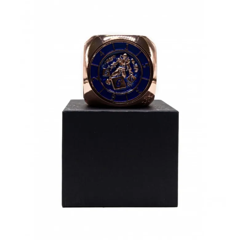D&D 6 Caras Cubo Spinner Fidget Metal Cobre Azul