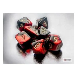 Gemini Mini-hedral Black-Red/gold 7-Die Set